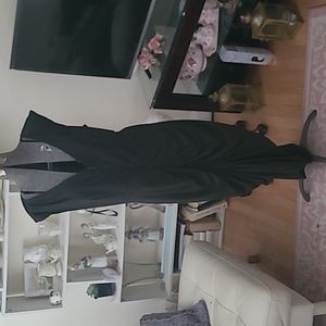 Ruched sexy black dress